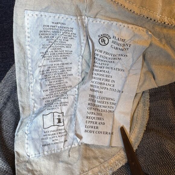 Key FR Flame Resistant Jeans 52x30 Dark Denim HRC2 NFPA 2112 Workwear - Picture 5 of 16